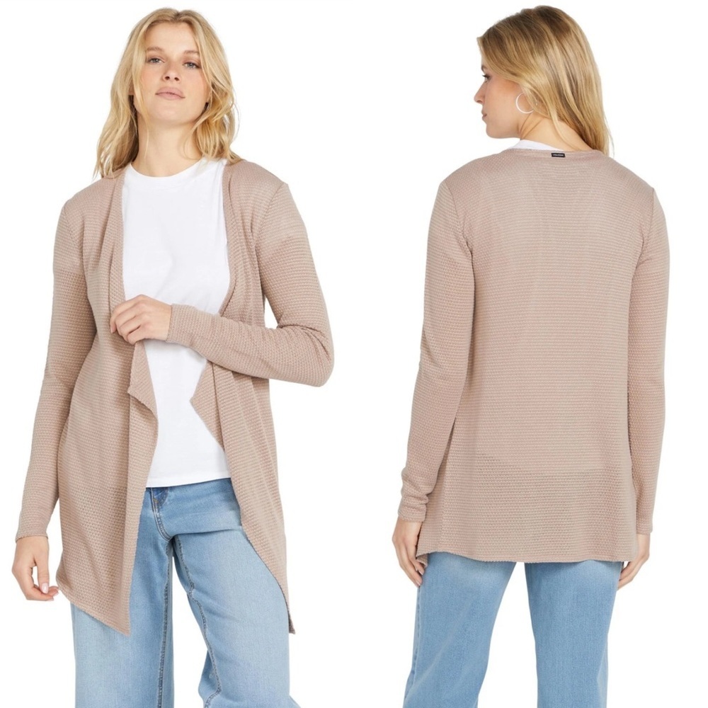 NWT Volcom Women's Go Go Wrap Cardigan Sweater in Tan - S